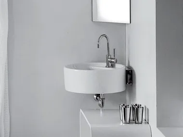 TWIN SET 52 - Wall-mounted corner single ceramic washbasin by Ceramica Flaminia - view 2